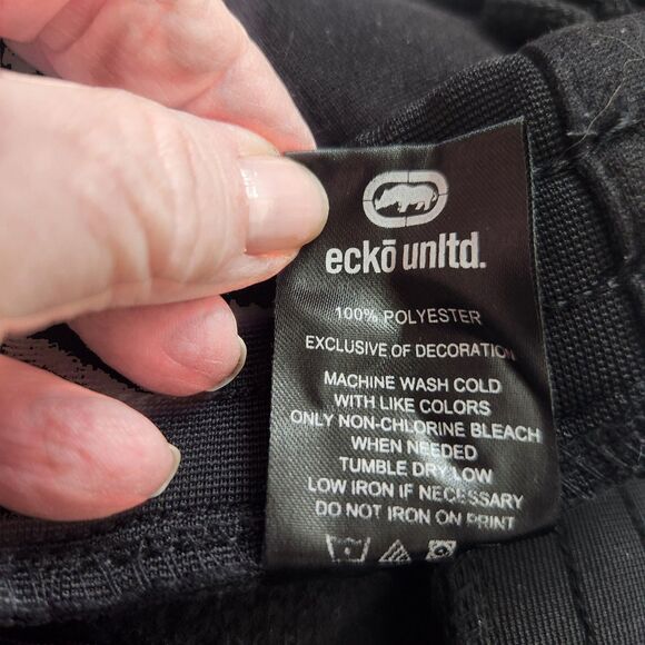Ecko Unltd. Black Jogger Sweatpants M-Y2k, Hip-hop-Big Rhino Logo-Streetwear - Picture 12 of 12